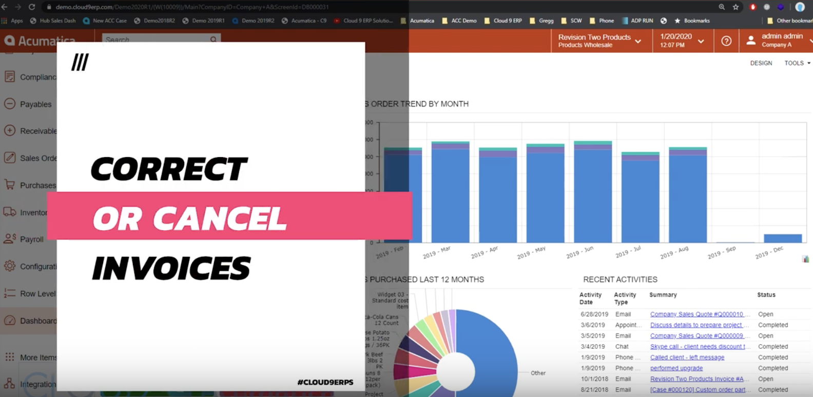 Acumatica 2020 R1 Demo: Cancel and Correct Invoices