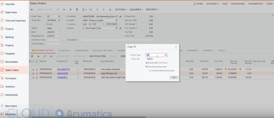 Acumatica-Convert-Quote-to-Order