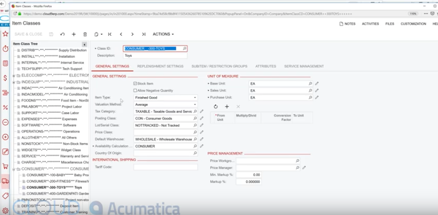 Acumatica-Inventory-Item