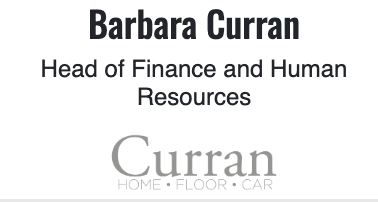 Barbara Curran Head of Finance and Human Resources Curran